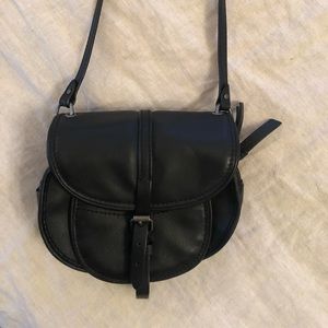 Club Monaco black leather cross body purse